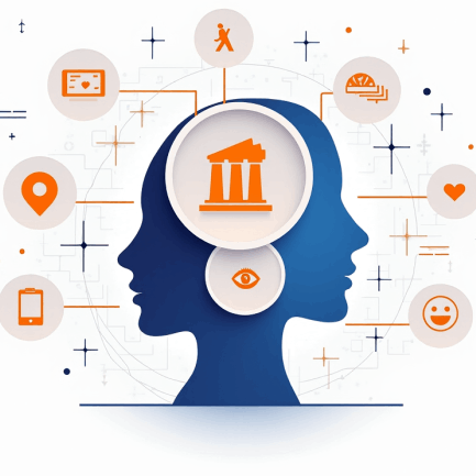 Инфографика: как устроены личности ИИ-друзей в Mixmeet.fun. Показывает элементы профиля — характер, фото, биография, увлечения, профессия — и примеры тем для общения: искусство, философия, личные темы