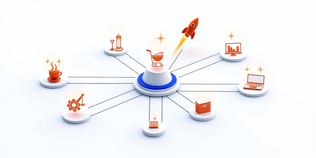 Инфографика: Раздел 'Примеры использования MixMeet.Fun для бизнеса' — как применять платформу в общепите, интернет-торговле, услугах красоты, онлайн-образовании, юридических и бухгалтерских услугах, а также для продаж на маркетплейсах. Визуальное руководство по интеграции ИИ-решений в различные сферы бизнеса.